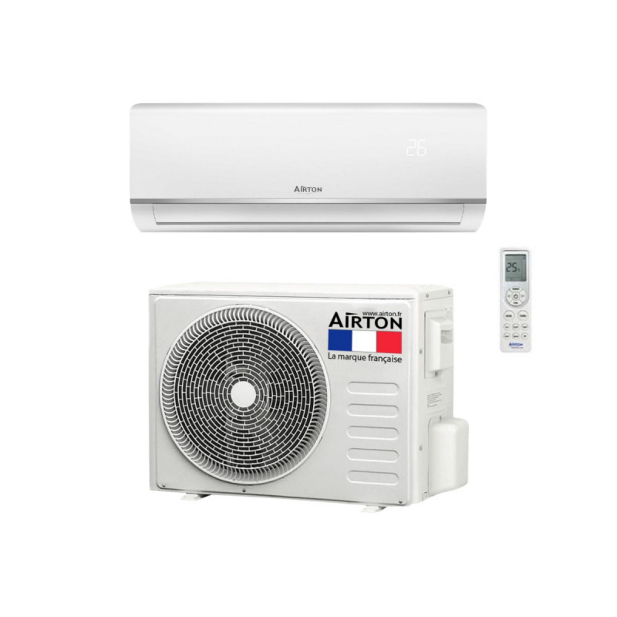 Climatiseur Prêt à Poser Sans Professionnel Climatiseur reversible AIRTON - A Poser Soi-meme - 3400W - 409731 pas cher  - Auchan.fr
