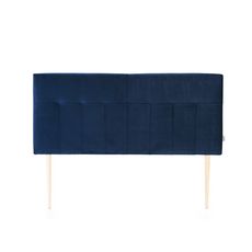 MARCKONFORT Tête de lit tapissée Napoles 140x100 cm Bleu, Velours, Pieds en Bois