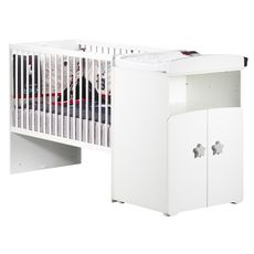 Baby Price Lit Bebe Combine 60x1 Cm Evolutif En 90x190 Cm New Basic Boutons Etoile Gris Pas Cher A Prix Auchan