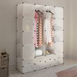 Cabinet modulable avec 18 compartiments blanc 37x146x180,5 cm