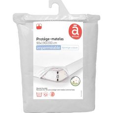 ACTUEL Protège matelas imperméable éponge forme drap housse en polycoton AZELIE (Blanc)