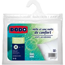 DODO Protège oreiller absorbant en polycoton anti-acariens MILLE ET UNE NUITS DE CONFORT (Blanc)