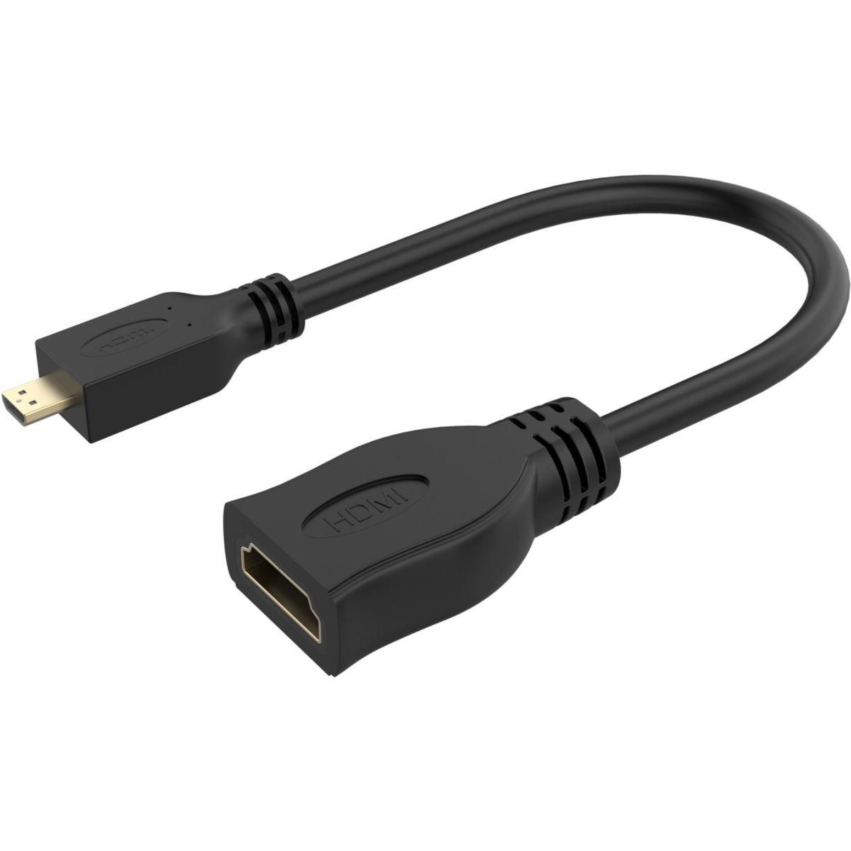 Adaptateur Micro HDMI mâle vers HDMI femelle