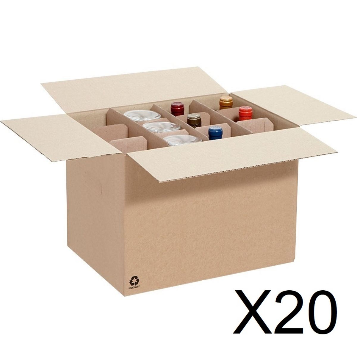 Lot de 20 croisillons pour verre pour carton de 36L pas cher 