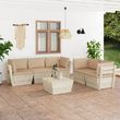 Salon de jardin palette 6 pcs avec coussins Epicea impregne