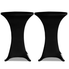 Housses elastiques de table Ø 80 cm Noir 4 pcs