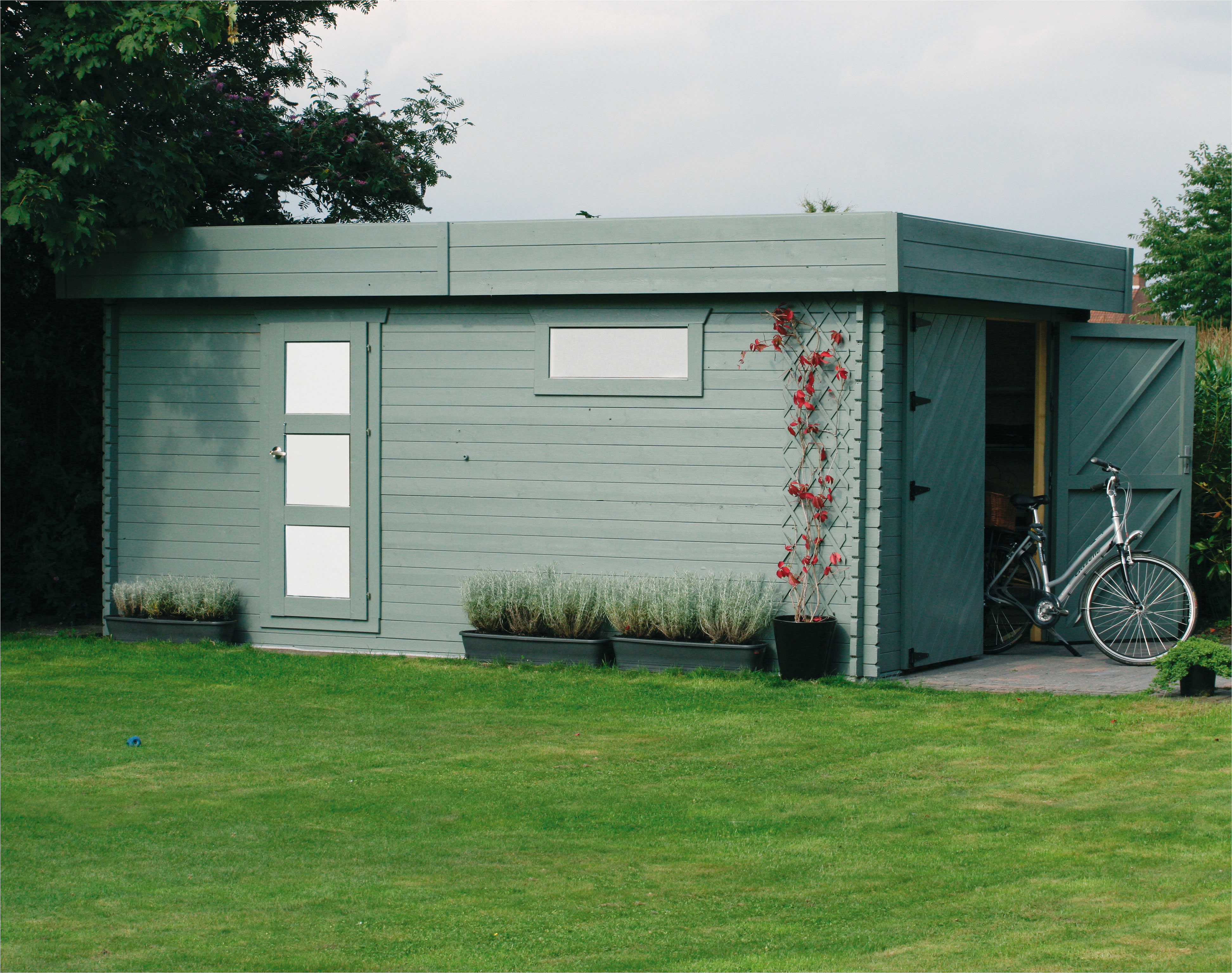 Garage en bois toit plat