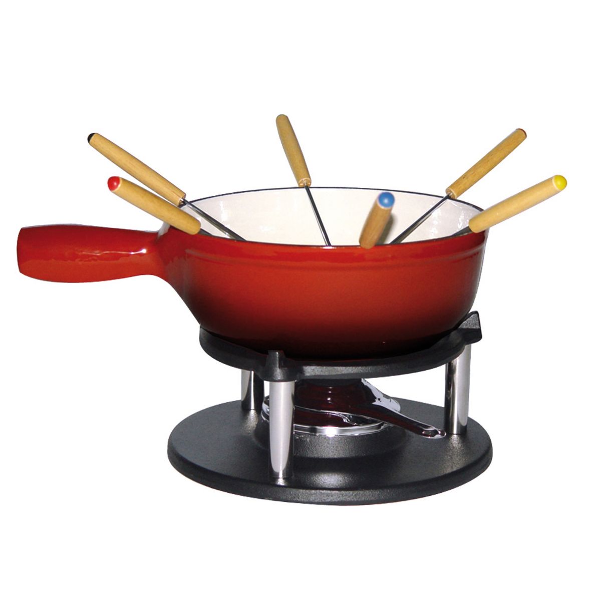 KITCHENCHEF - Appareil à fondue - 8 pers - Support en bois