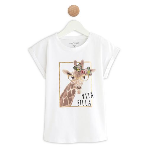 T-shirt manches courtes girafe fille