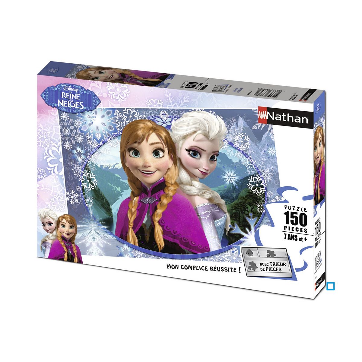 Puzzle La Reine des Neiges - CLEMENTONI - 104 pièces - Fille - 6 ans et  plus - Bleu