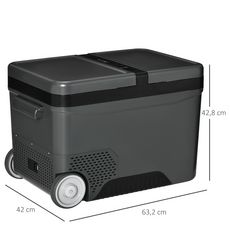 Outsunny Glacière-congélateur portable à compression 2 compartiments -22°C - 10°C 35L prise alume-cigare + adaptateur inclus gris noir
