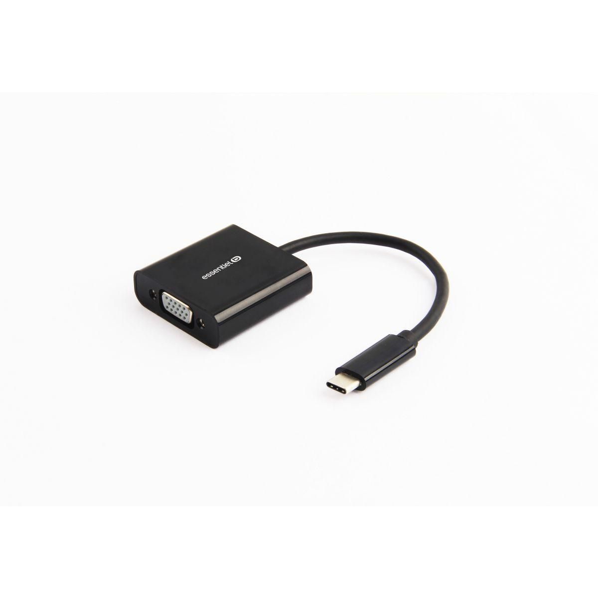 Adaptateur Micro Usb Vers Usb C Boulanger ESSENTIEL B Adaptateur USB-C/VGA USB-C vers VGA - 80CM NOIR pas cher -  Auchan.fr
