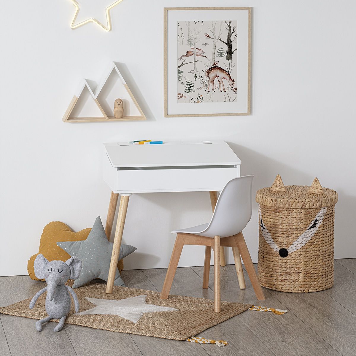 ATMOSPHERA Bureau Pupitre écolier enfant en bois JOY pas cher