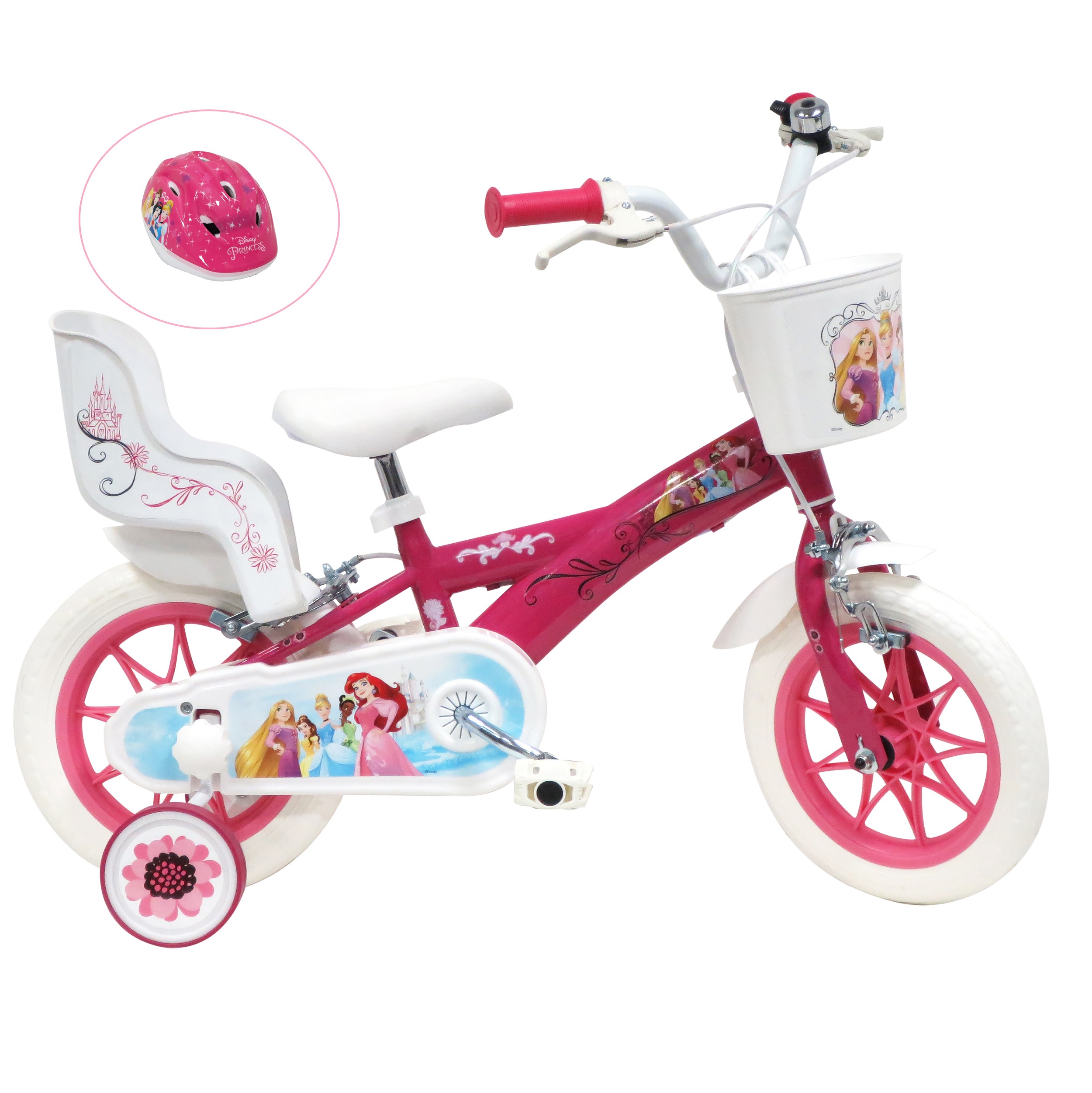 Nickelodeon Vélo 12 Garçon Licence Pat Patrouille + Casque pour enfant de 2  à 4 ans avec stabilisateurs à molettes - 1 frein pas cher 