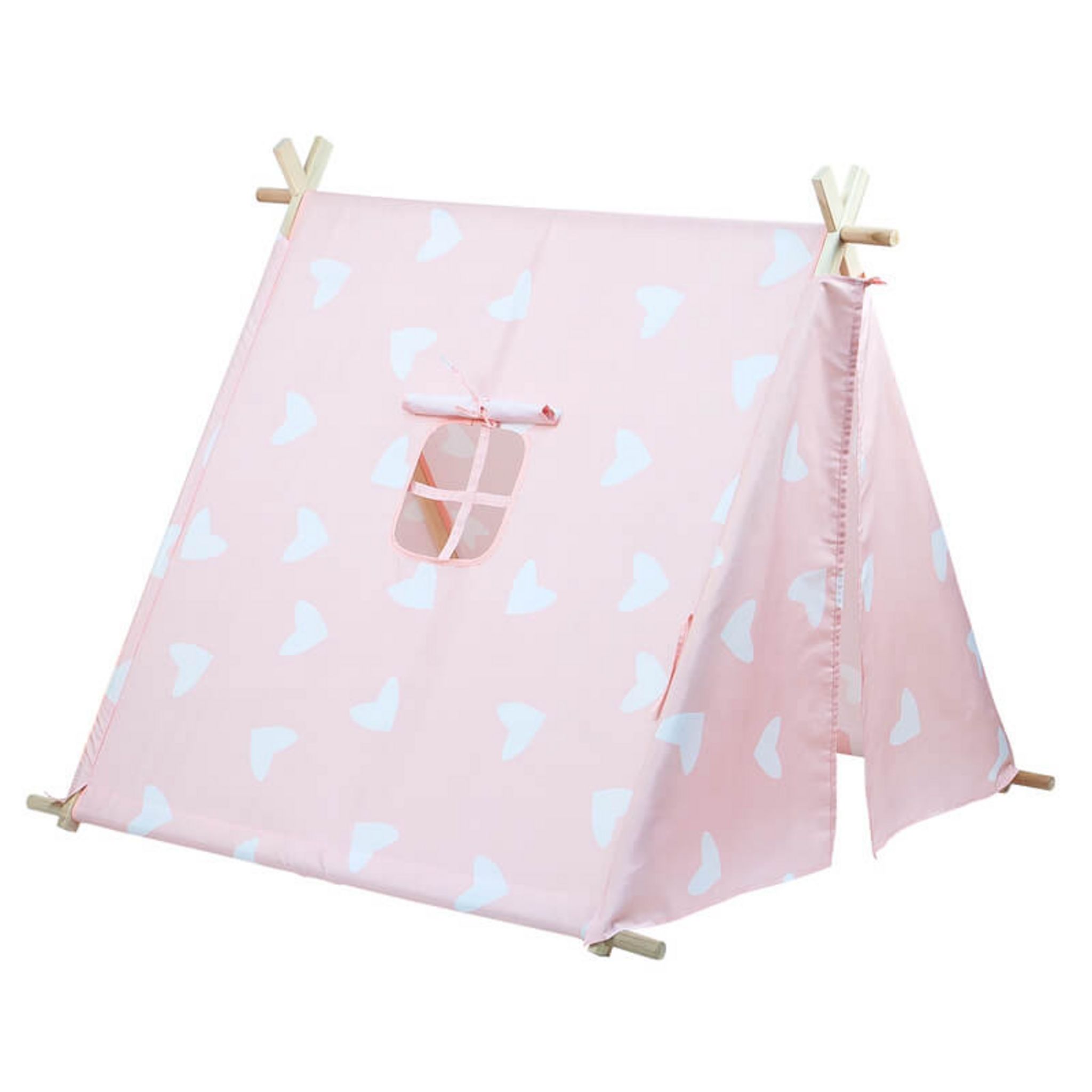 Tente pour enfants en tissu polyester et en bois avec finition couleur rose  à rayures Esna CLP - Habitium®