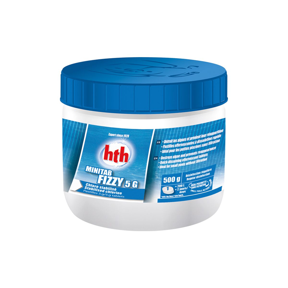 HTH Chlore en pastilles effervescentes spécial piscinettes Minitab Fizzy 500 g - HTH