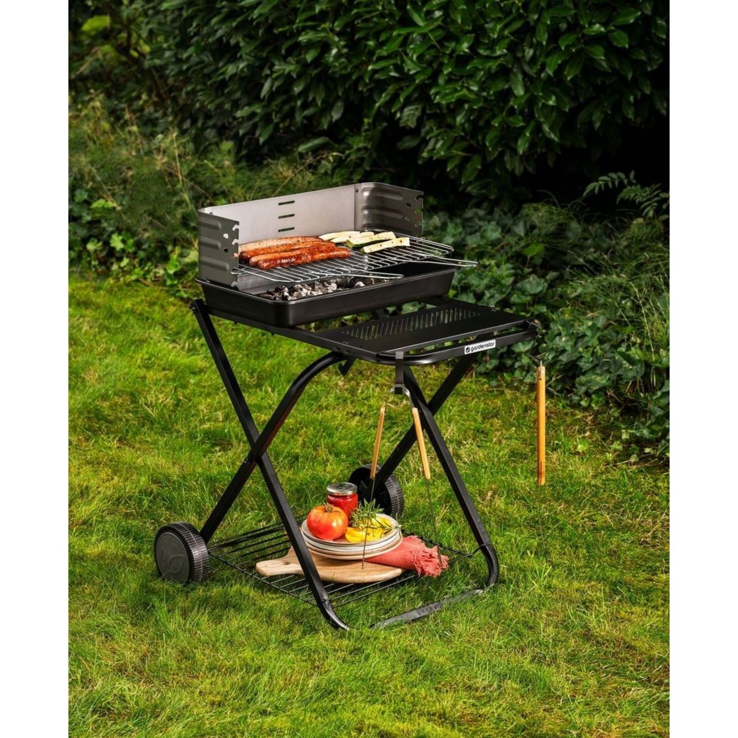 GARDENSTAR Barbecue charbon de bois en acier TITAN pas cher