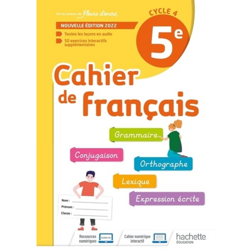 Image Pour Cahier De Francais CAHIER DE FRANCAIS 5E. EDITION 2022, Bertagna Chantal pas cher - Auchan.fr
