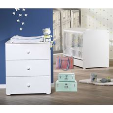 Baby Price Ensemble Lit Bebe 60x1 Cm Commode A Langer New Basic Pas Cher A Prix Auchan