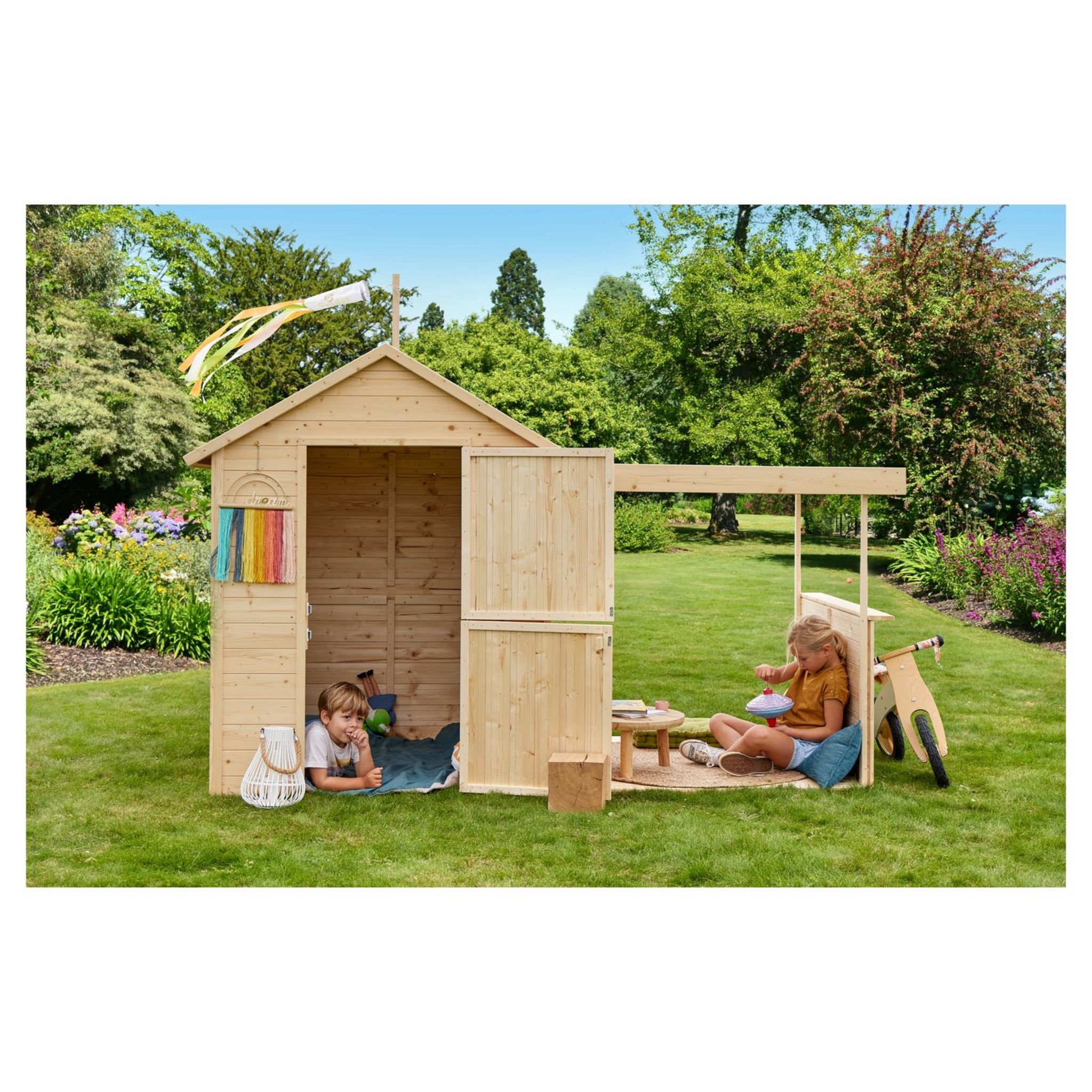 Cabane en bois avec pergola pour enfants Eugénie - Soulet