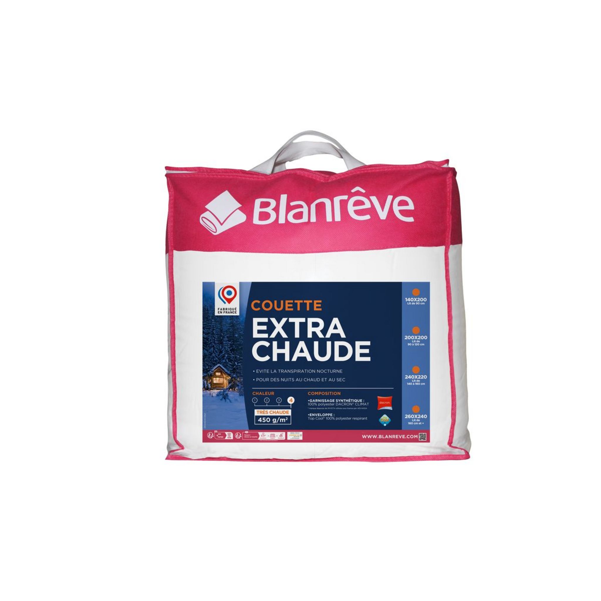 BLANREVE Couette chaude anti acariens WARMMAX 350 g/m² pas cher