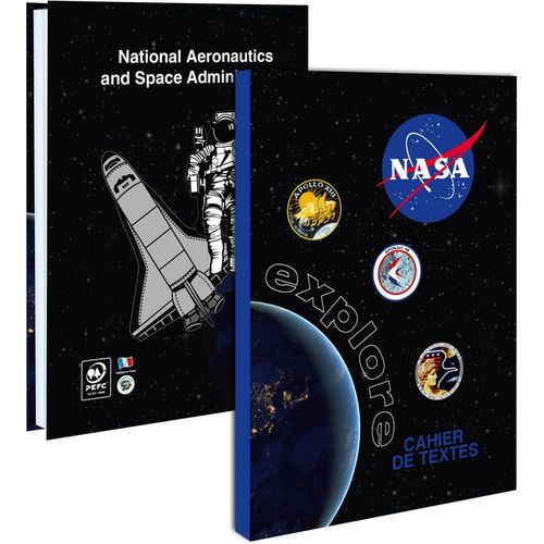 Cahier de texte 15,5x21,5cm souple NASA