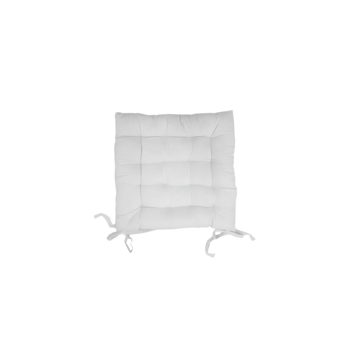 Soleil d'ocre Dessus de chaise capitonné en coton 40x40x5 cm PANAMA blanc, par Soleil d'Ocre
