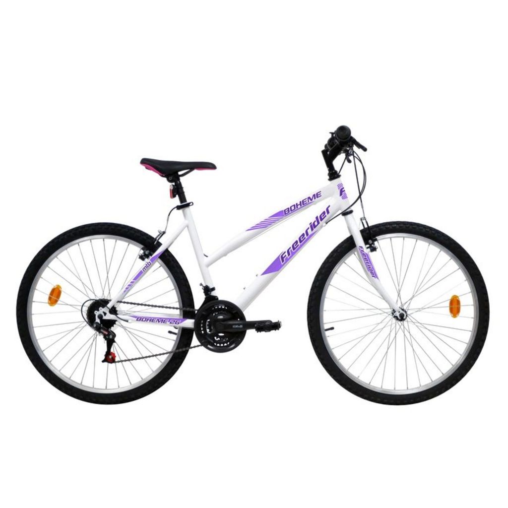 VTT 26 Rigide Femme Acier Boh me Freerider 18 vitesses Freins V brake