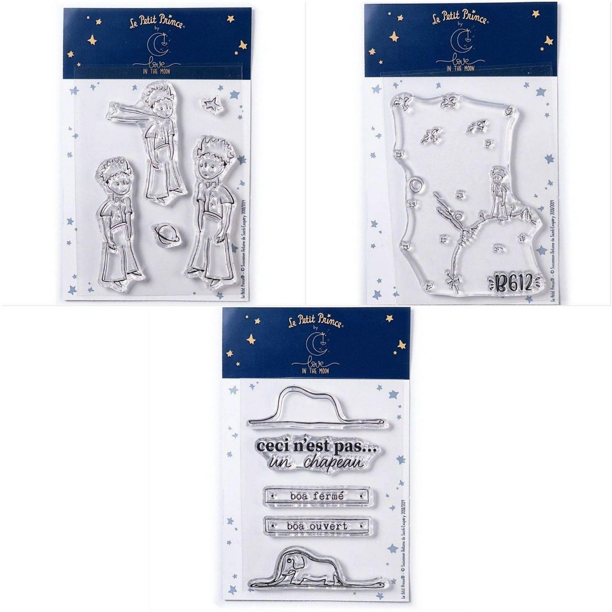 Youdoit 11 Tampons transparents Le Petit Prince Etoiles + Astéroïd + Boa Eléphant