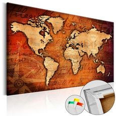 Tableau en Liège  Carte du Monde - Amber World  (Multicolore)