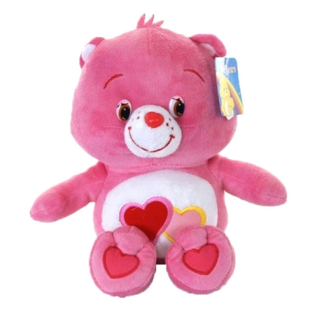 Peluche Bisounours 30 cm Rose Coeur pas cher - Auchan.fr