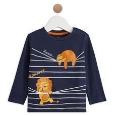 IN EXTENSO T-shirt manches longues coton bio bébé garçon (Bleu marine )