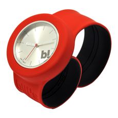 Bill's watch Montre B! Bracelet rouge et cadran silver
