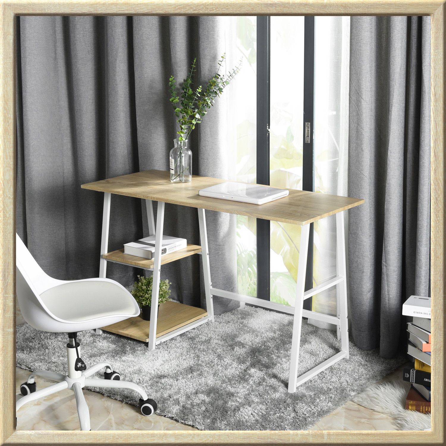 Bureau droit avec rangement L122cm TWISTER pas cher 