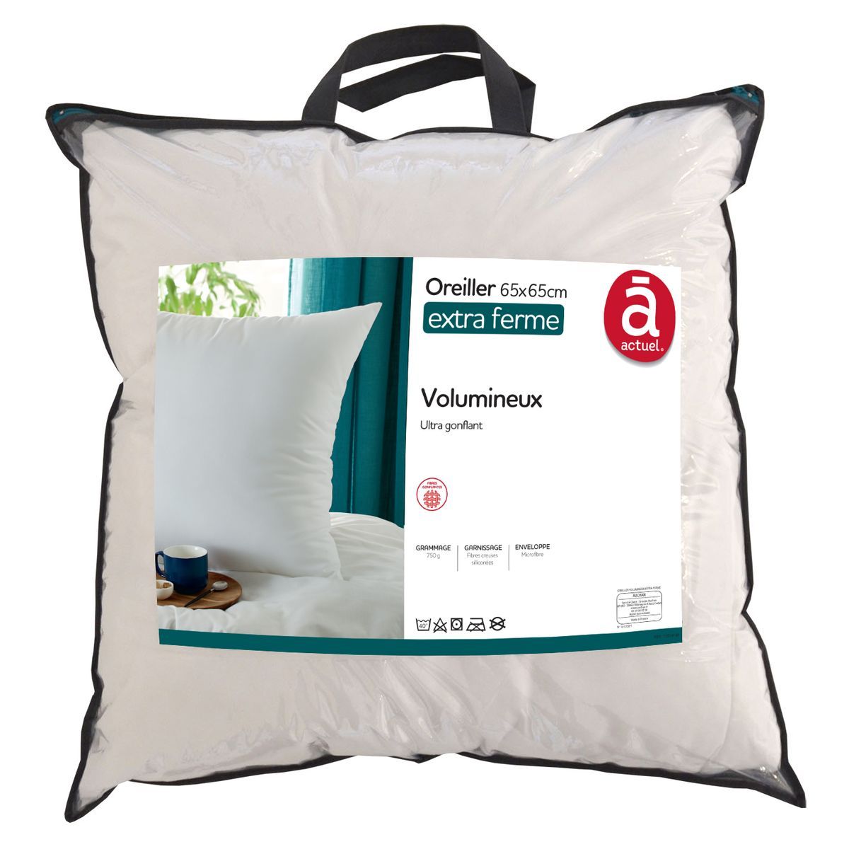 ACTUEL Oreiller volumineux extra ferme en microfibre pas cher 