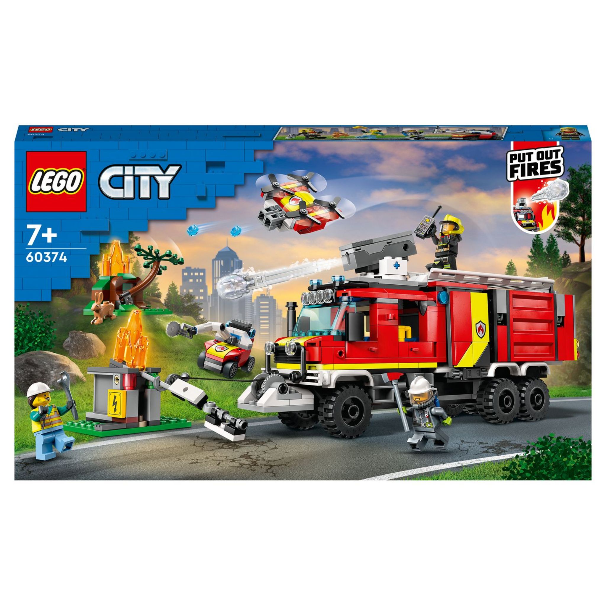 Jouet LEGO City Le camion de pompiers 4x4 avec bateau de sauvetage 60412