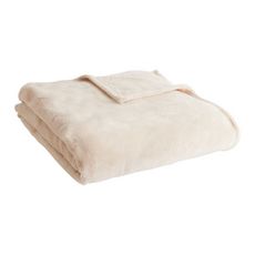 ACTUEL Plaid, couvre-lit, jeté de canapé uni douceur en polyester 240 g/m² (Beige)