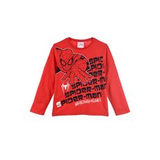 SPIDERMAN T-shirt manches longues garçon (Rouge)
