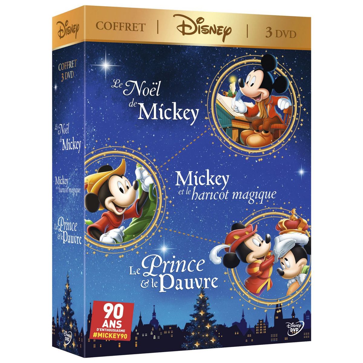 Coffret DVD Les Intemporels Mickey : Le Noël de Mickey, Mickey et le Haricot Magique, Le Prince 