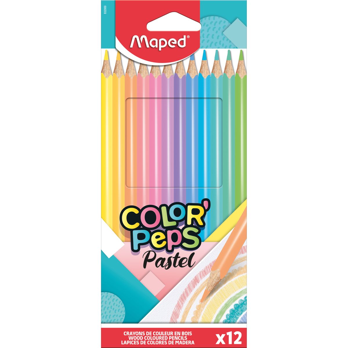 AUCHAN Etui de 12 crayons de couleur effaçables avec bout gomme pas cher 