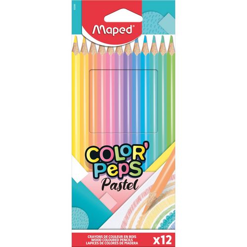 Etui de 12 crayons de couleur Color'Peps Pastel