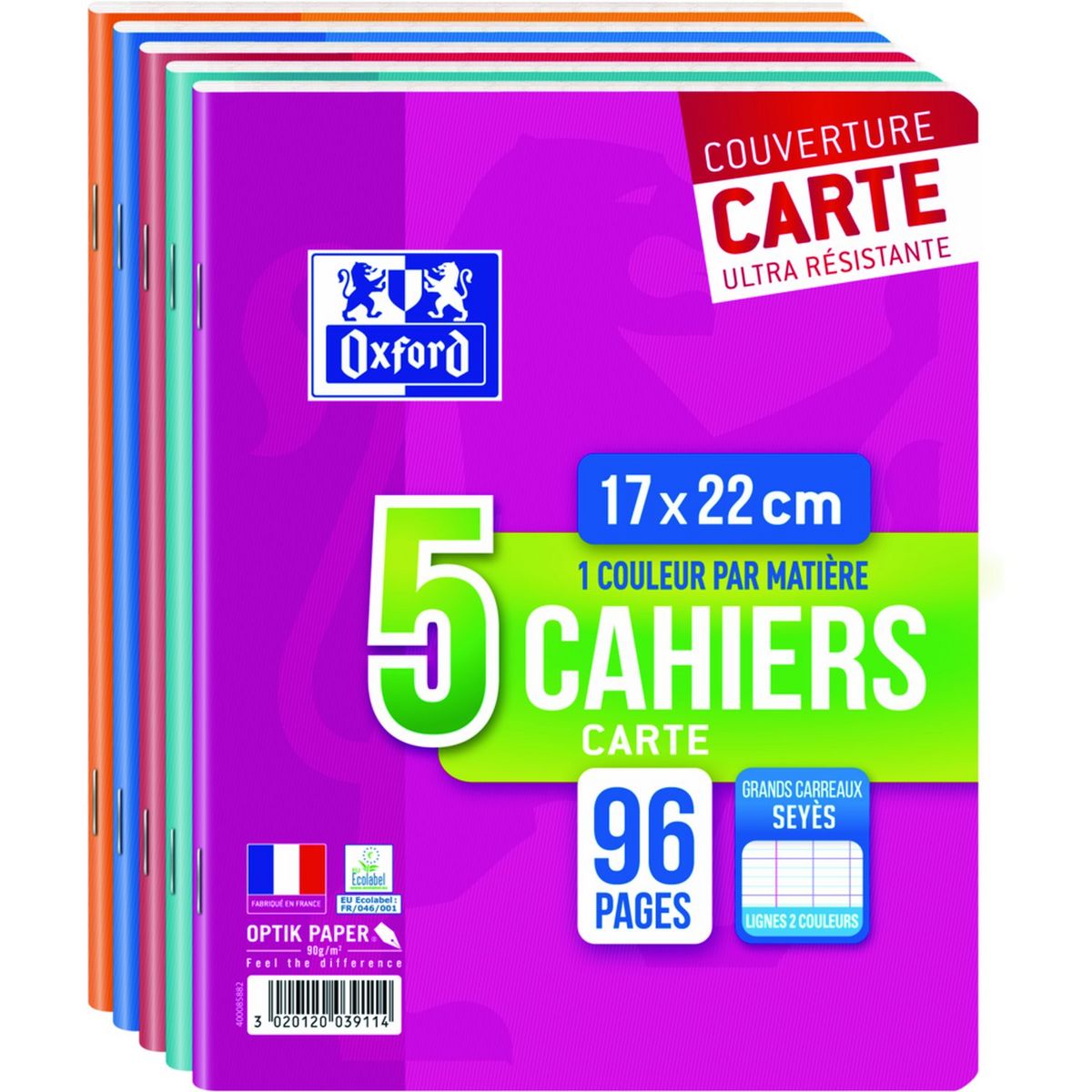 Auchan cahier répertoire spirale 17x22cm 140 pages
