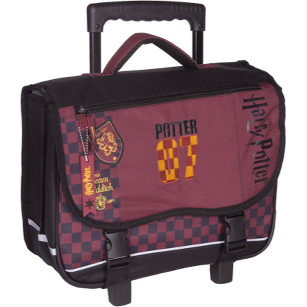 Cartable roulettes 38 cm bordeaux