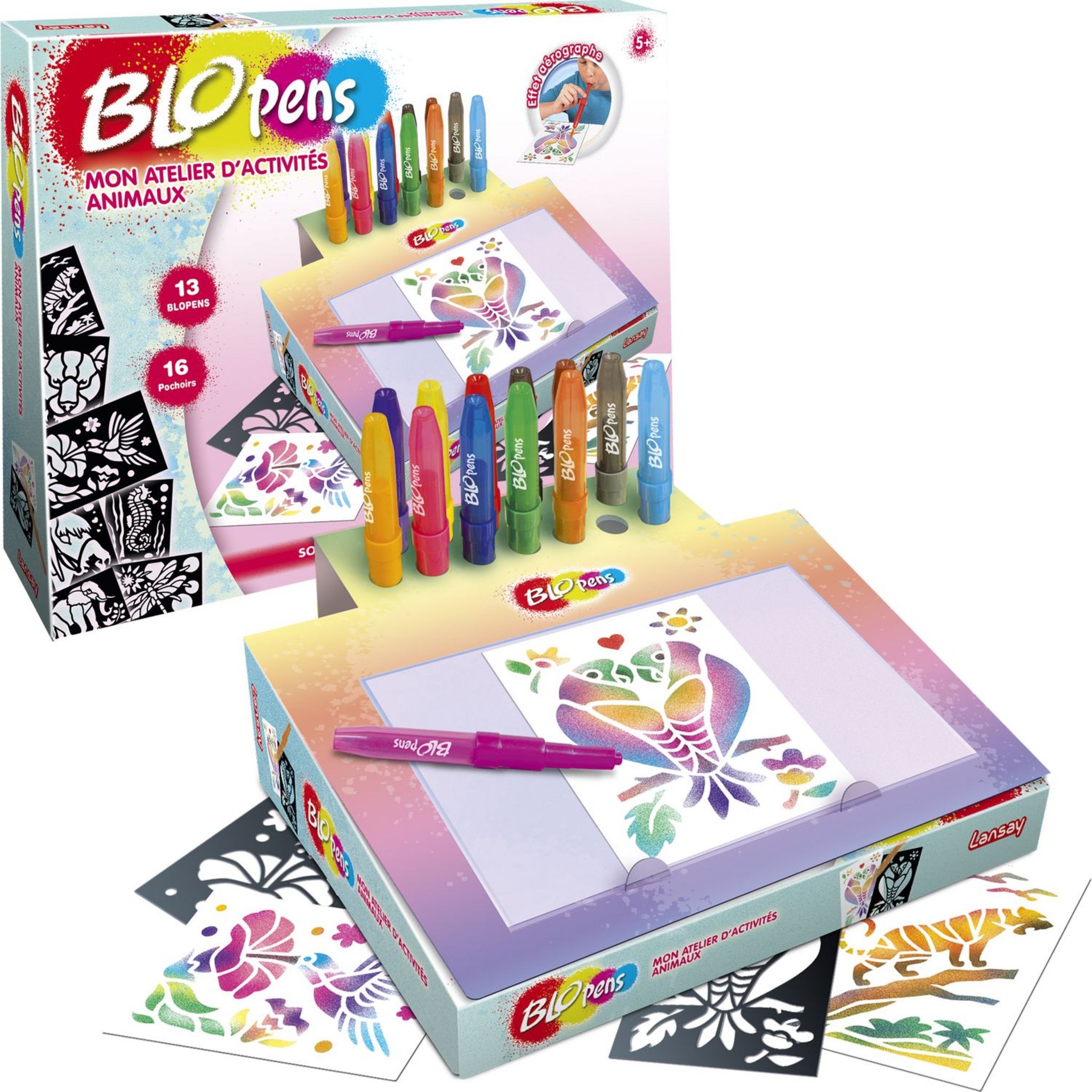 Blopens - Street Art - Dessins et Coloriages - Pochoirs Réutilisables - Dès  7 ans - Lansay violet - Lansay