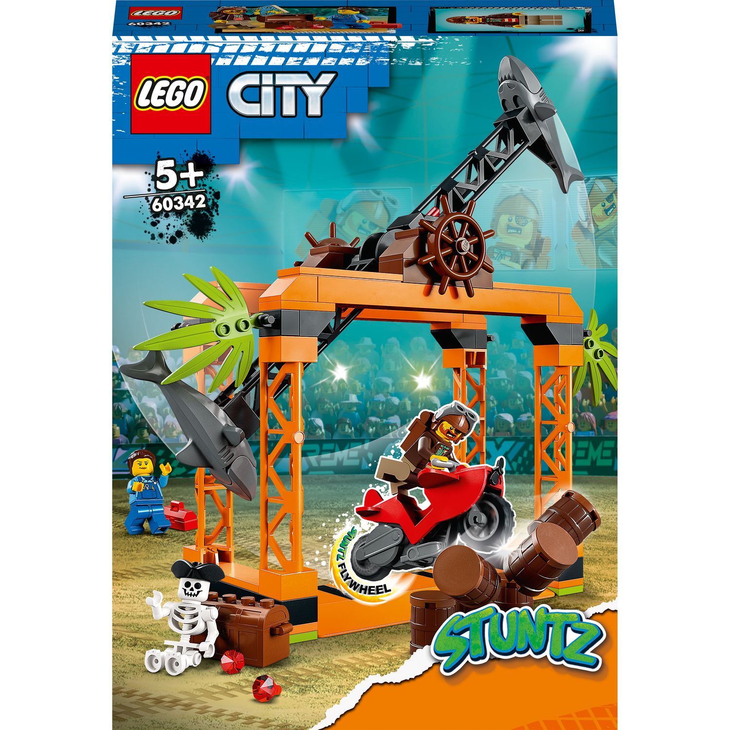 LEGO® City Stuntz 60359 Le Défi de Cascade : le Tremplin, Jouet 2-en-1 avec  Moto Dinosaure