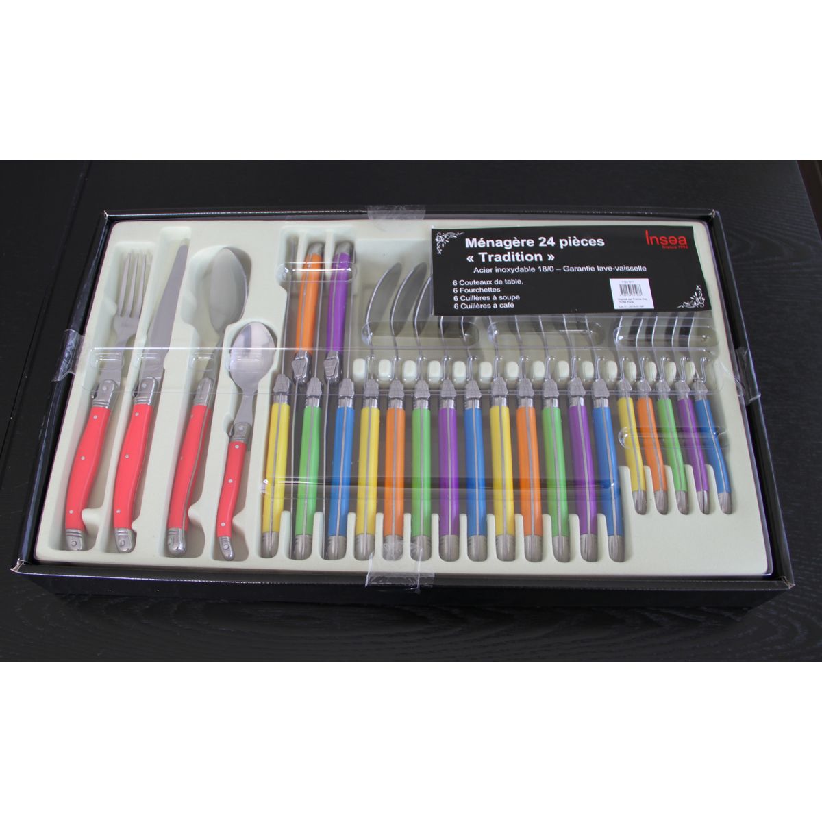 MENAGERE LAGUIOLE COULEUR 24 PIECES