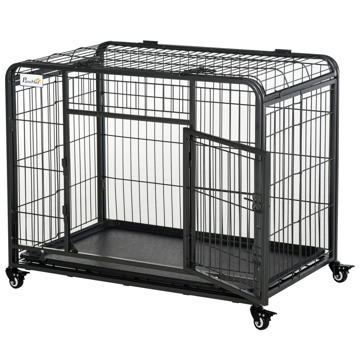 PAWHUT Cage pour chien pliable cage de transport sur roulettes 2