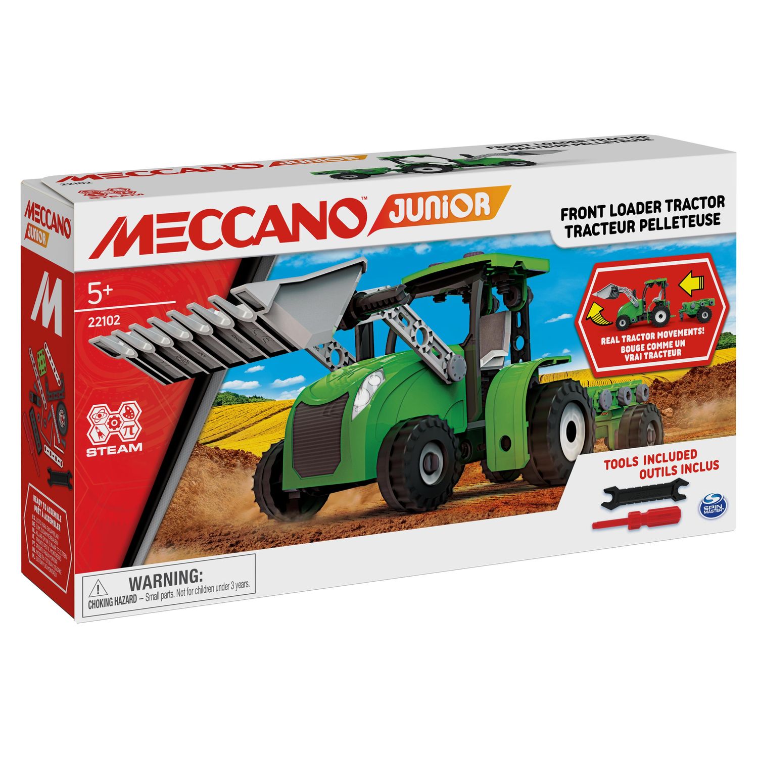 SPIN MASTER Tracteur Pelleteuse Meccano Junior pas cher 