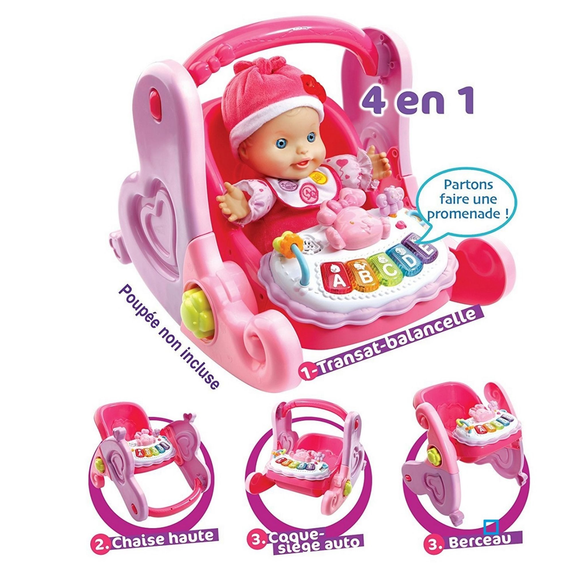 VTECH Mon transat-balancelle interactif 4 en 1 - Little Love pas cher 