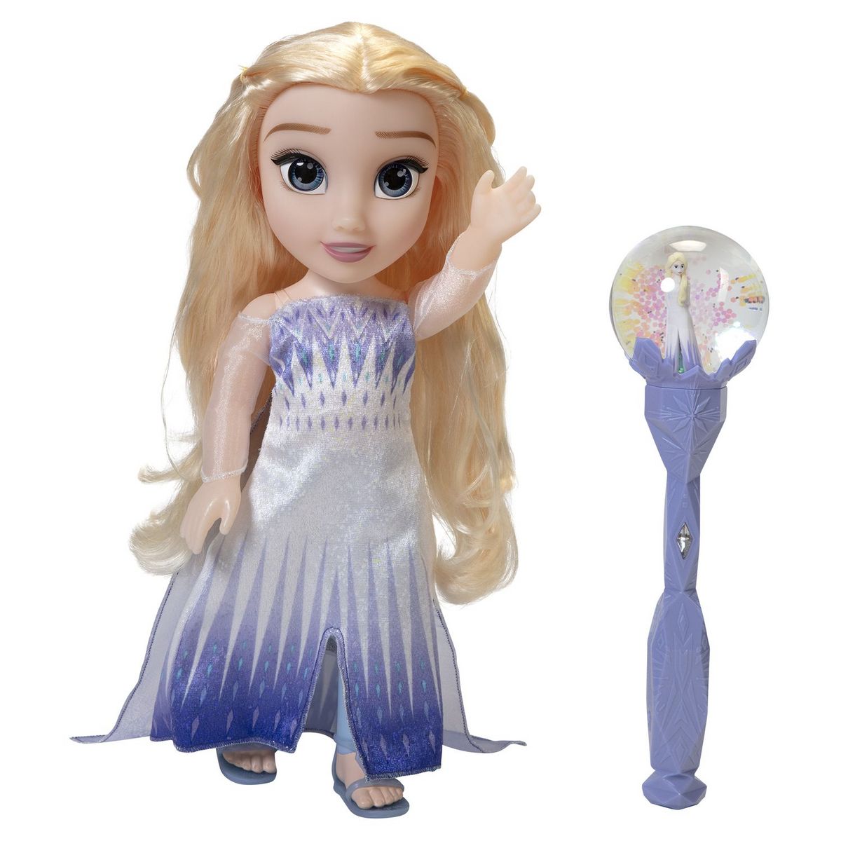 Poupée Elsa 38 cm et sceptre sonore - La reine des neiges 2 - Robe épilogue  de couronnement